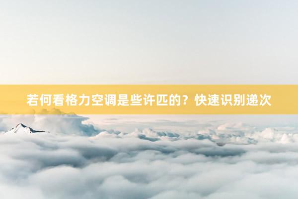 若何看格力空调是些许匹的？快速识别递次